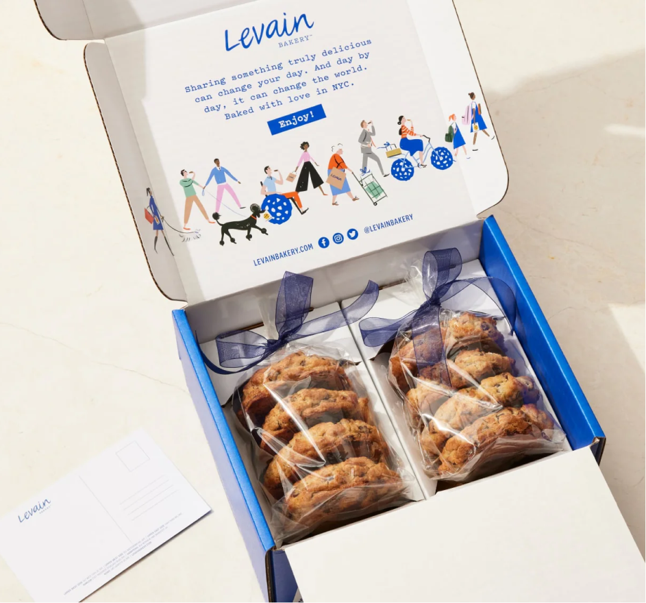 Levain Cookies in an e-commerce box